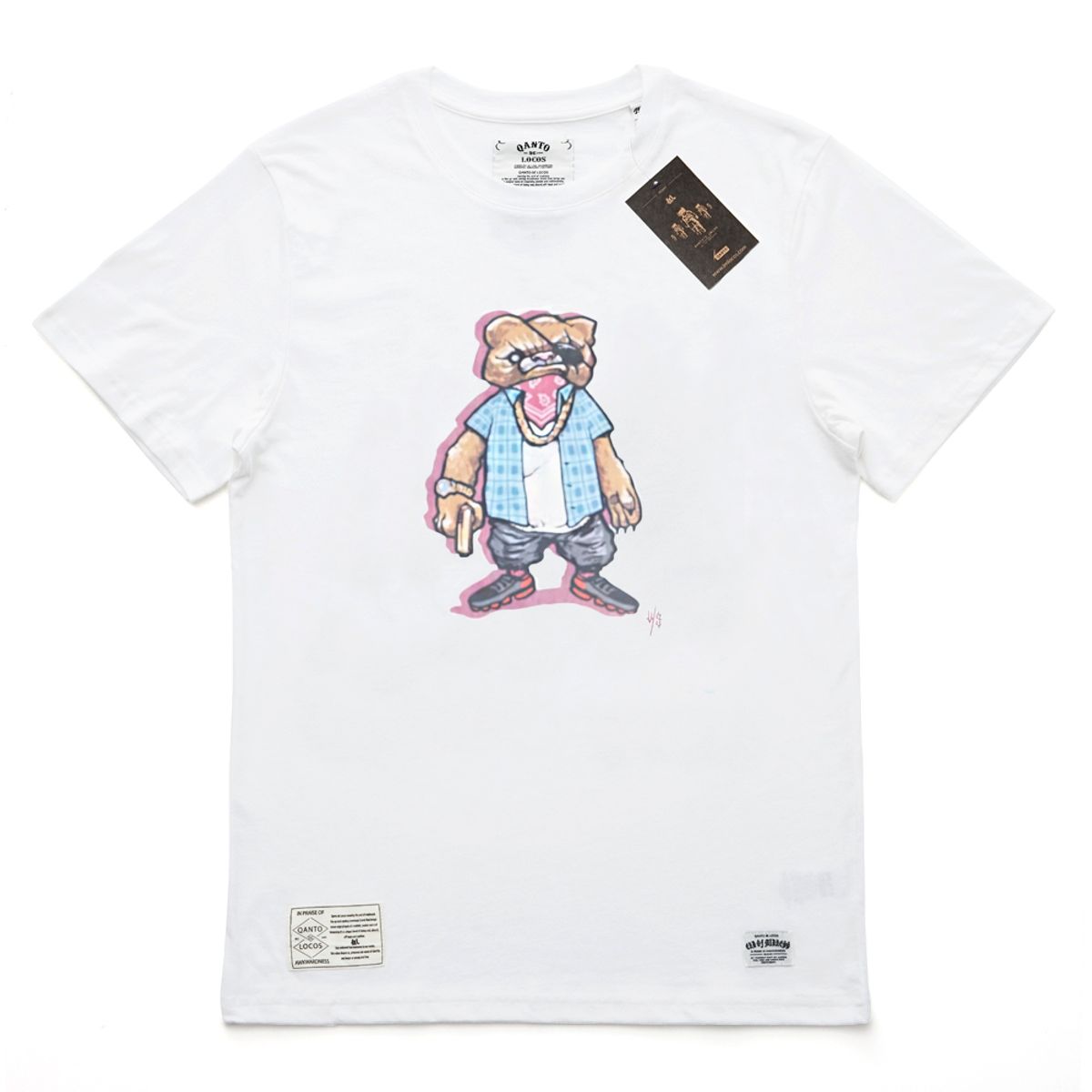 콴토데로코스(QANTO DE LOCOS) GANGSTER BEAR_TEE_WHITE