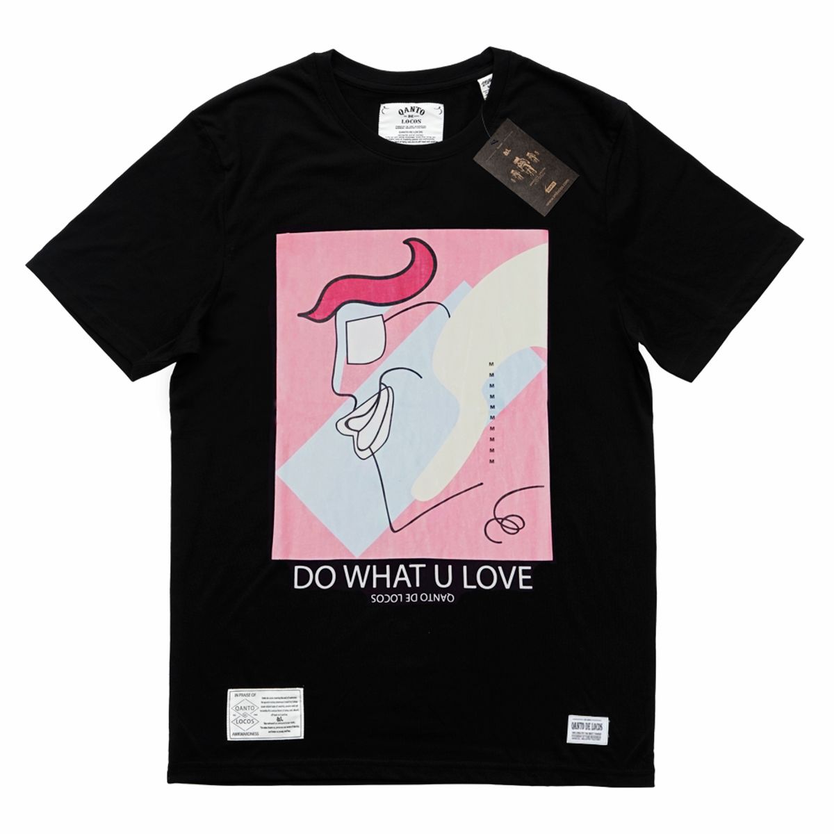 콴토데로코스(QANTO DE LOCOS) PINKFACE TEE_BLACK