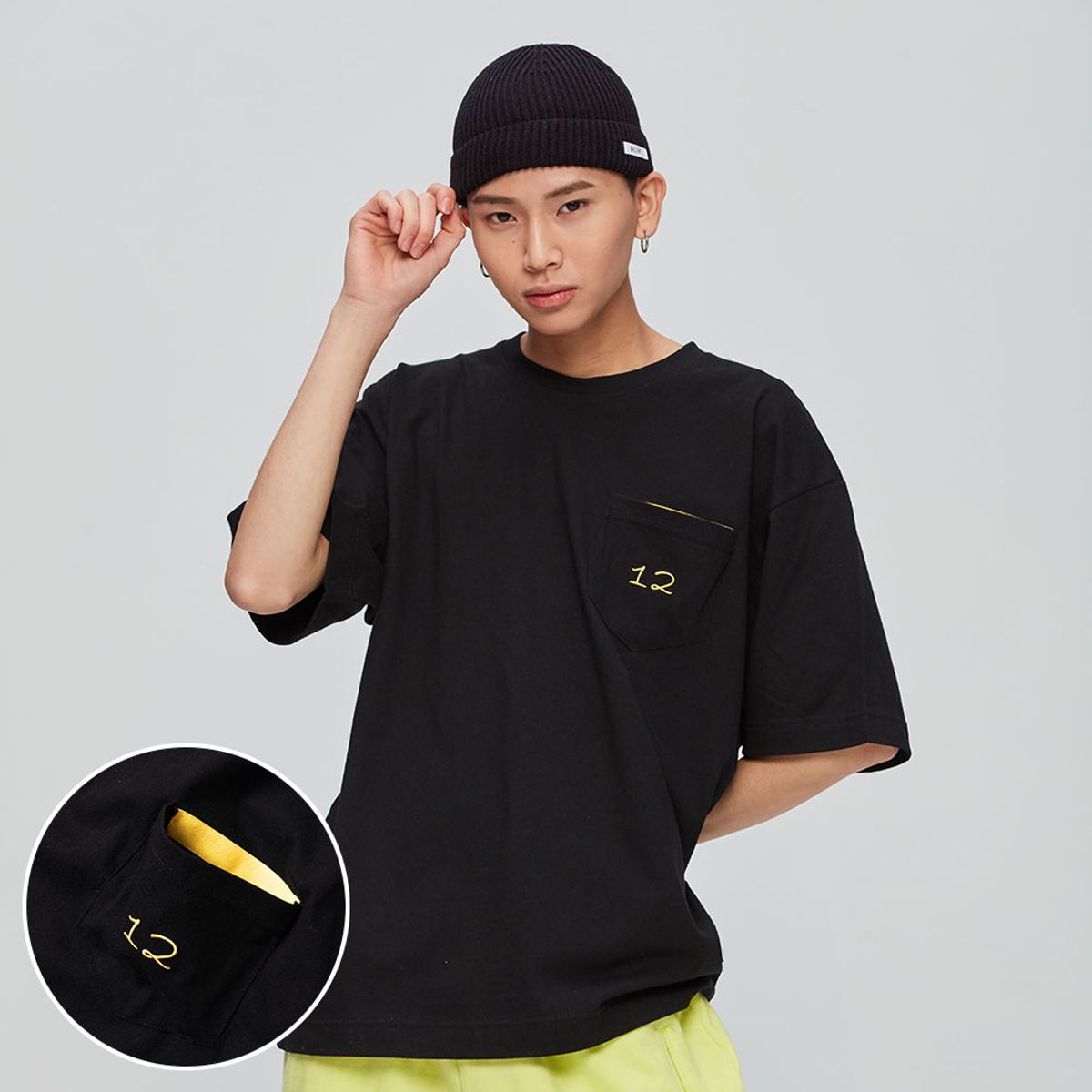 발란트(BALANT) 베이직 12 포켓 로드트립 티셔츠 - 블랙