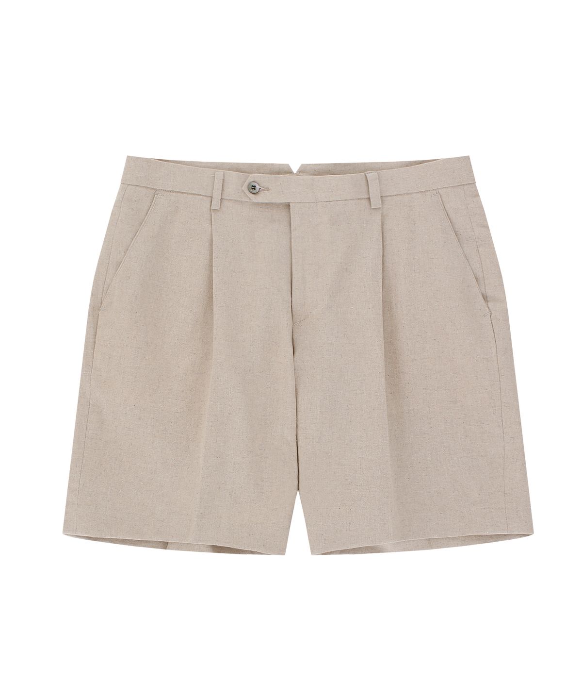 벨리프(BELLIEF) Linen One tuck short pants (Sand Melange )_BPS19304