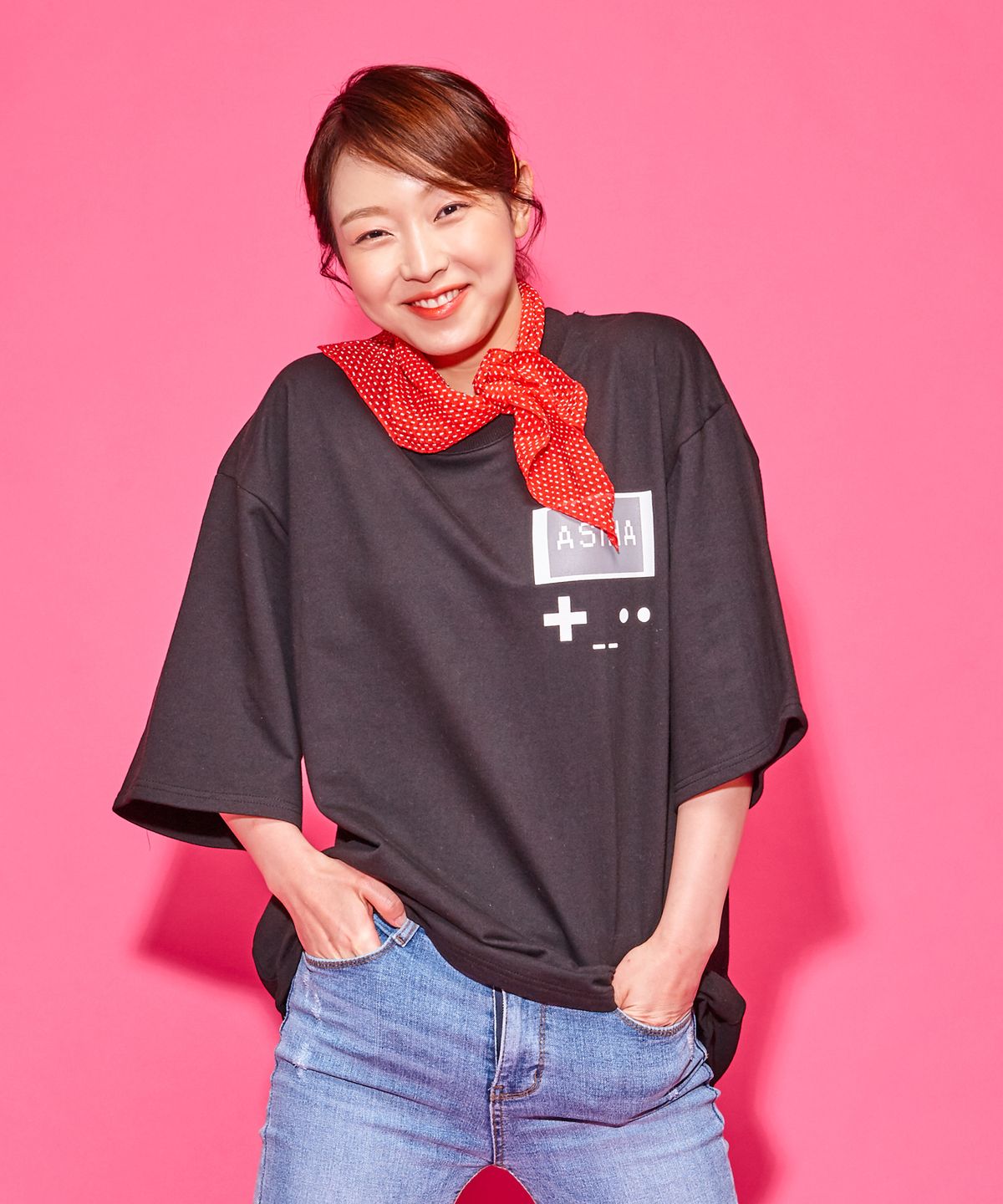 아시하(ASIHA) M [S/S] Retro 8bit gamepack T-Shirts Black