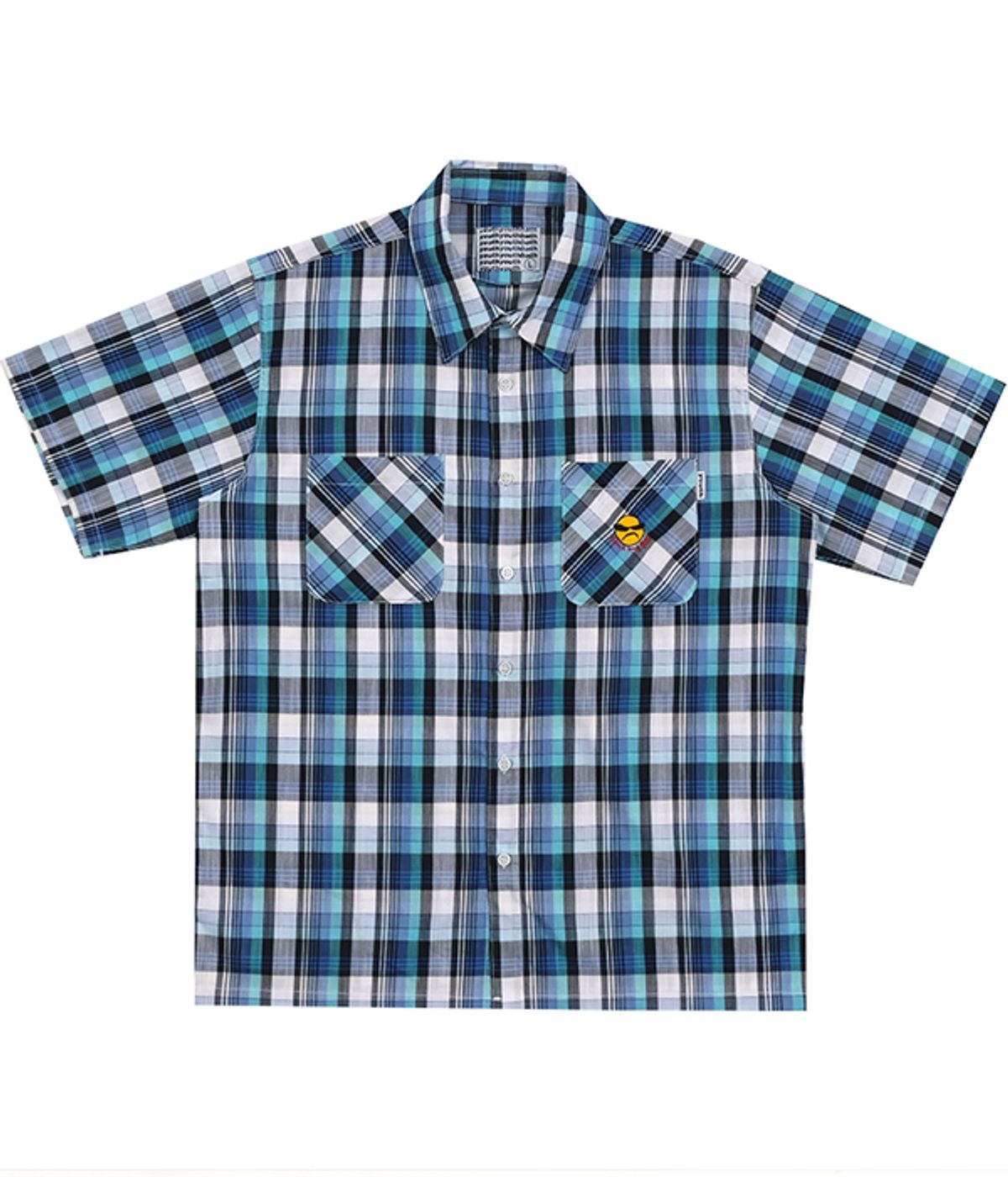 유쓰배쓰(YOUTHBATH) 09 SMILE CHECK SHORT SLEEVE SHIRT_BLUE