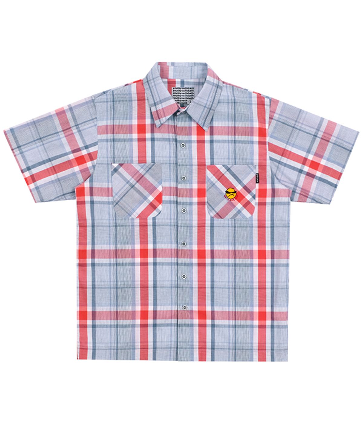 유쓰배쓰(YOUTHBATH) CR SMILE CHECK SHORT SLEEVE SHIRT_CORAL