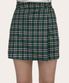 (W) CHECK WARP SKIRT - GREEN