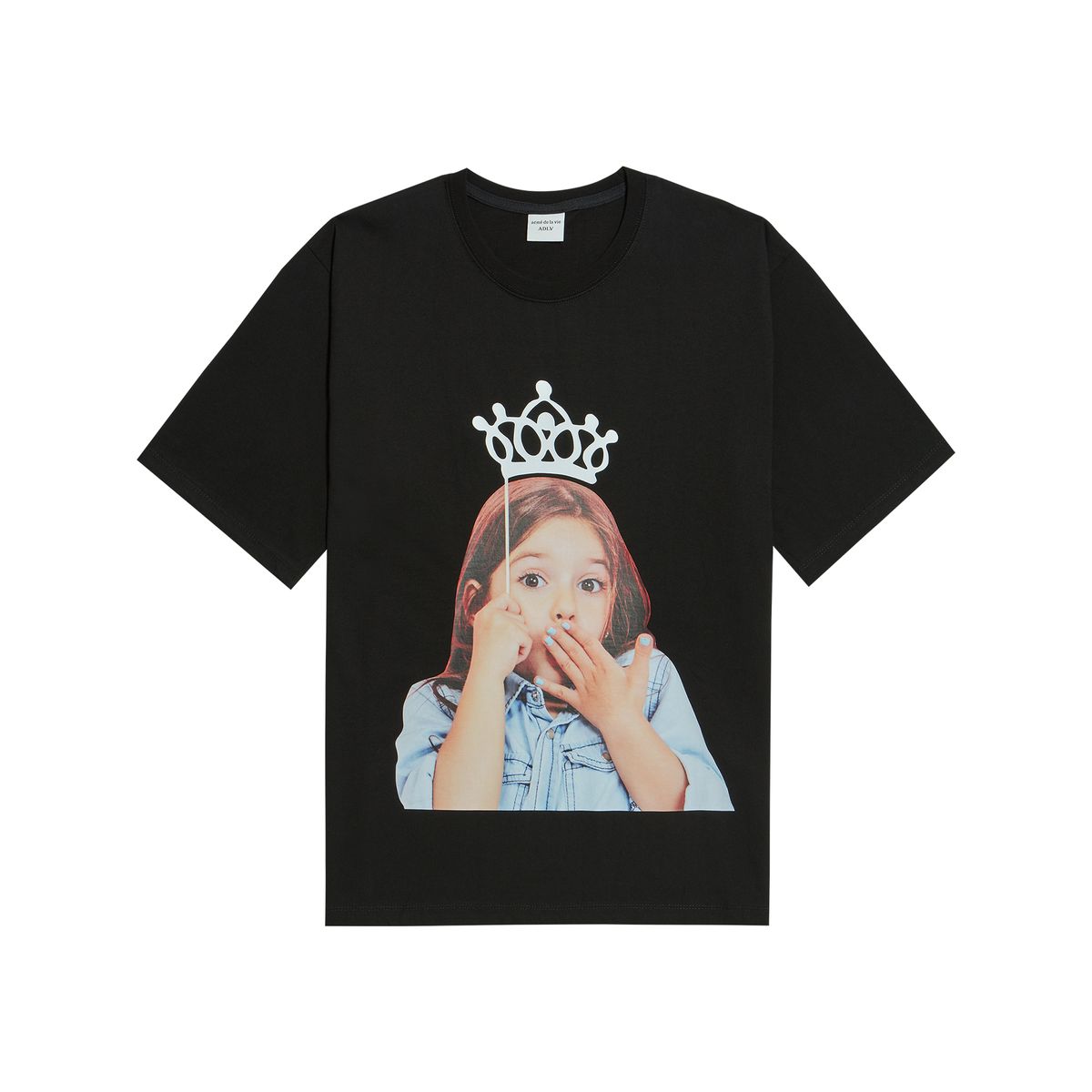 아크메드라비(ACME DE LA VIE) ADLV BABY FACE SHORT SLEEVE T-SHIRT BLACK TIARA