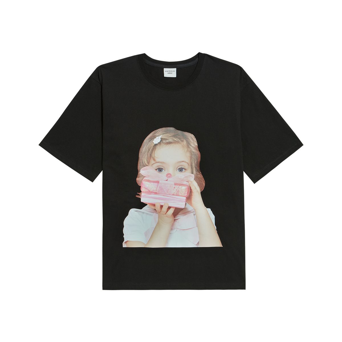 아크메드라비(ACME DE LA VIE) ADLV BABY FACE SHORT SLEEVE T-SHIRT BLACK GIFT