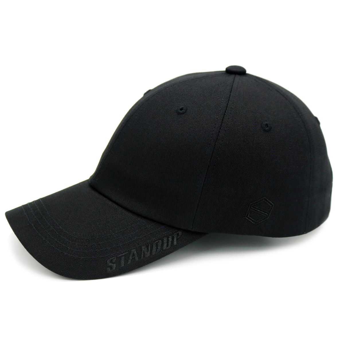스탠드업(STANDUP) 바이저스탠드업 블랙블랙 컬러 볼캡(라이트핏)