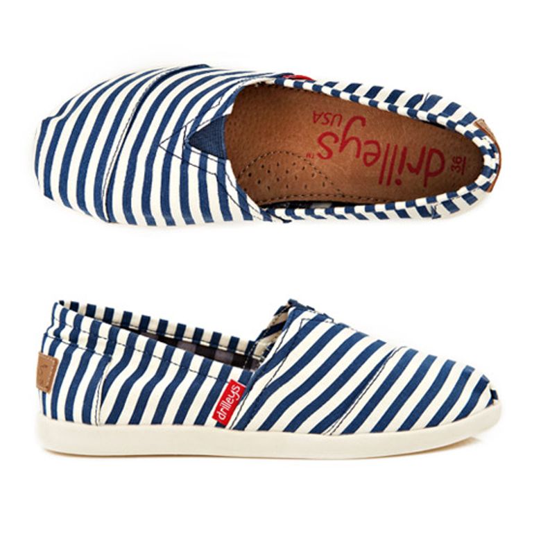 Dark Blue Stripe 남자 여자 슬립온