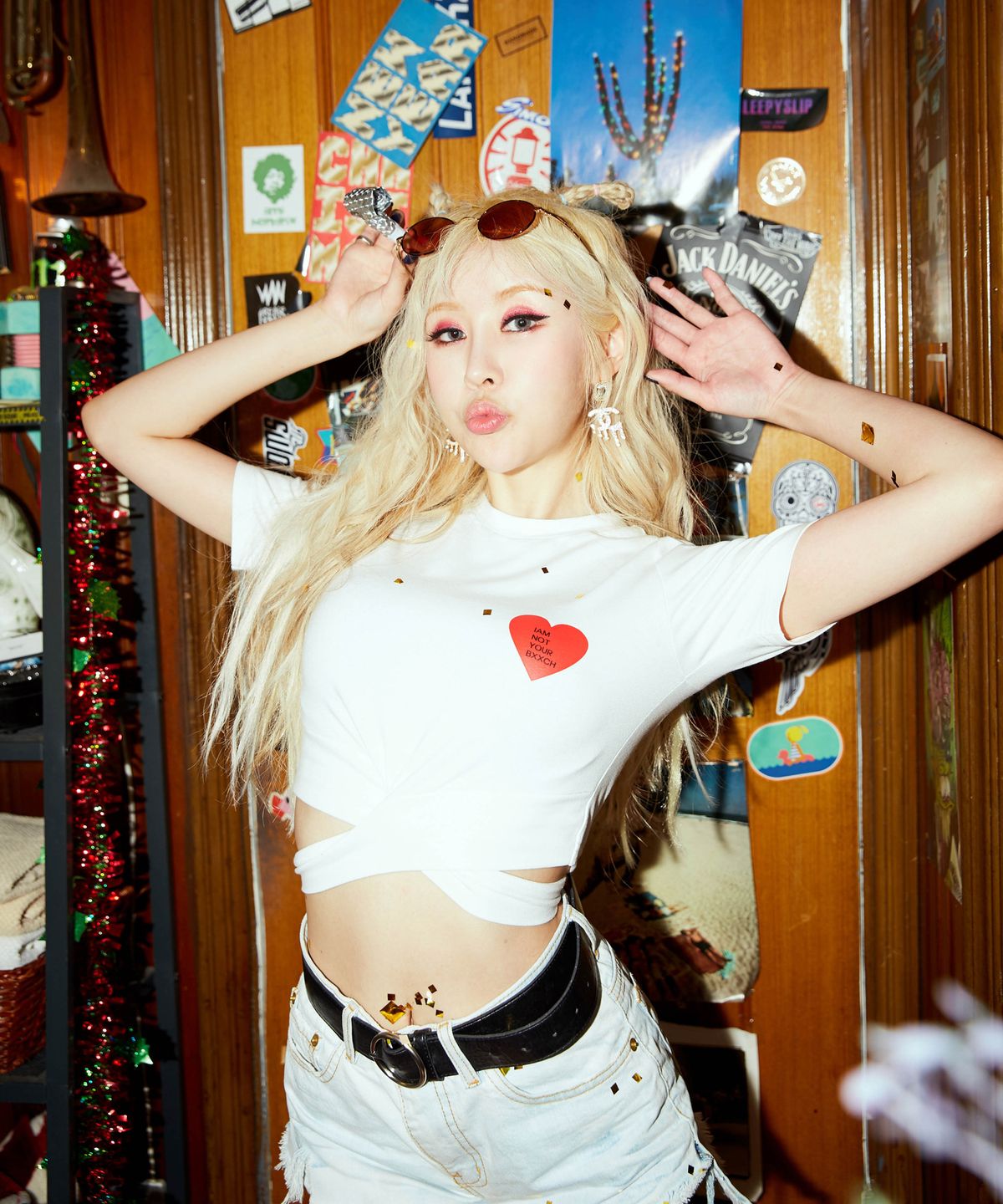 플러트(FLIRT) heart banding crop white