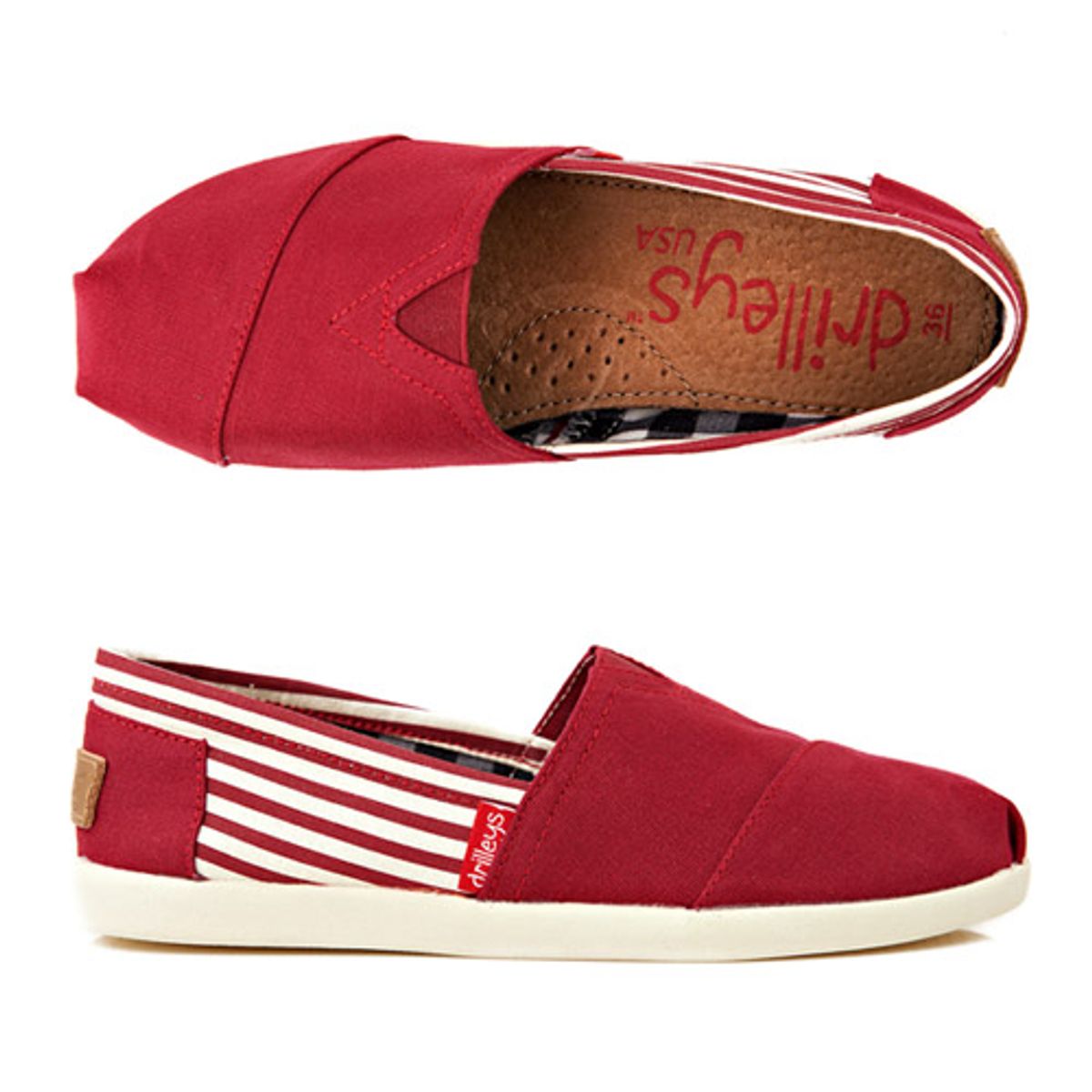 드릴리스(DRILLEYS) Merlot Red Two Tone 여자 슬립온