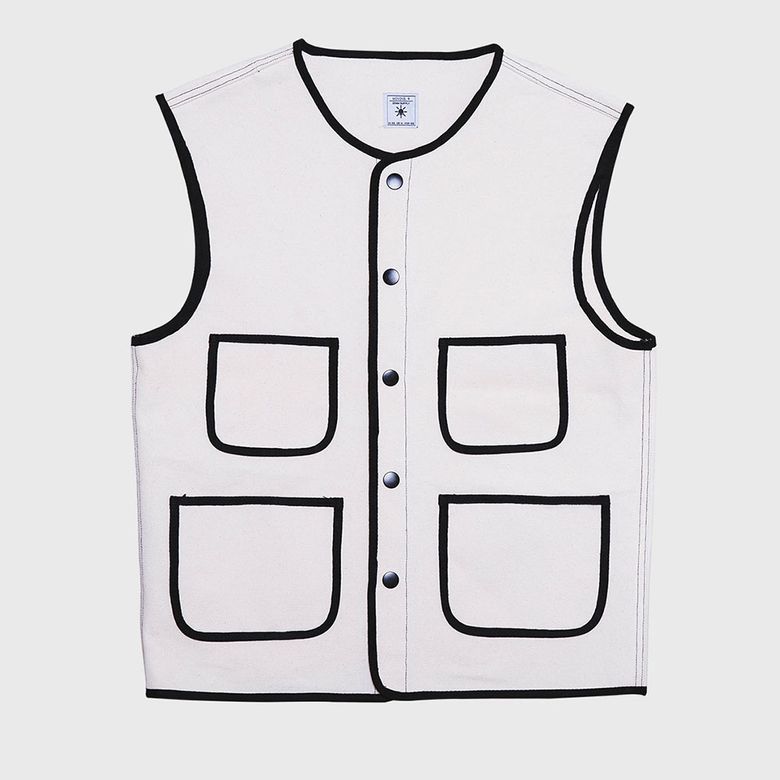 GRUS BINDING RAW M VEST INDIGO WHITE