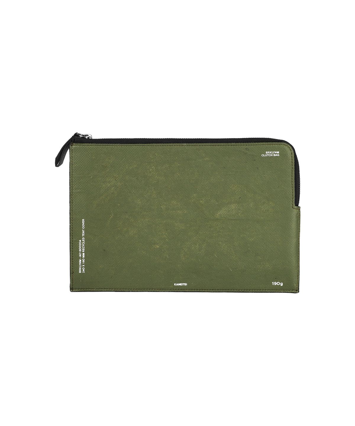 카네이테이(KANEITEI) BROOKLYN FLAT BAG M (OLIVE DRAB) / UPCYCLED
