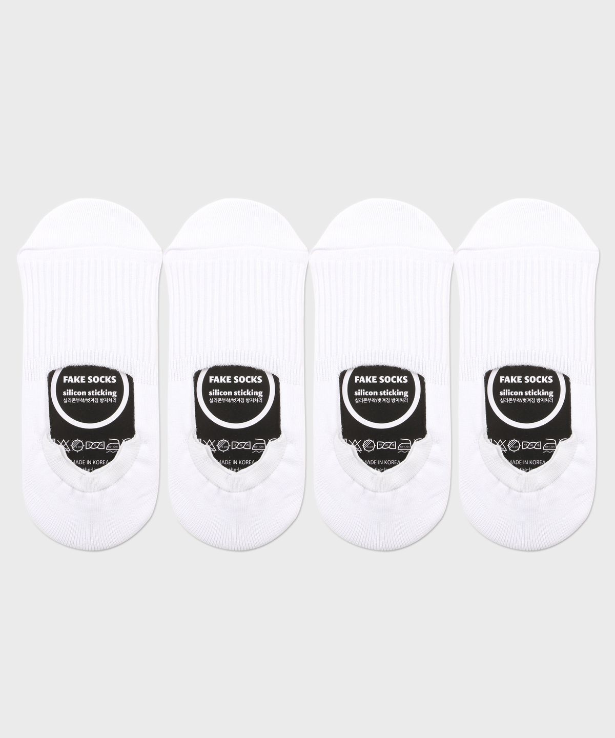 삭스더랭귀지(SOCKS THE LANGUAGE) 데일리 밴드 골지 덧신 화이트4SET