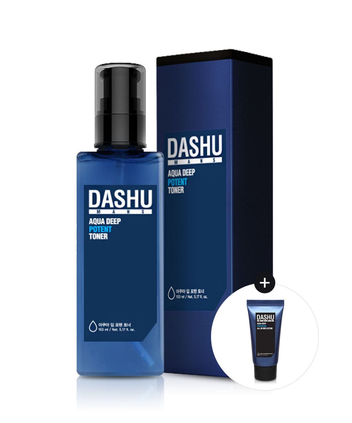 다슈(DASHU) 맨즈 아쿠아 딥 포텐 토너 153ml (+아쿠아 올인원 로션 30ml 증정)