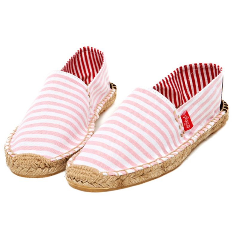 에스파듀 슬립온 Pastel Pink Wide Stripe