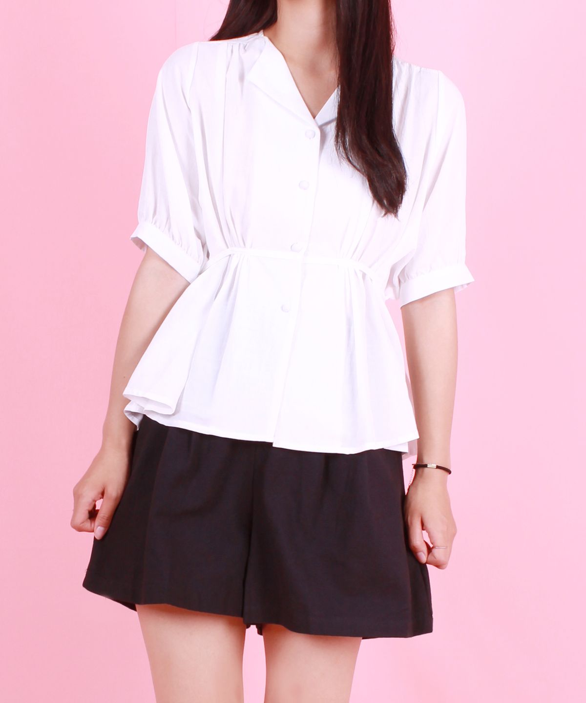 더 베리 띵(THE VERY THING) T/shirring detail blouse_WH