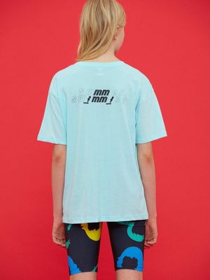 SWIMMING MMCW PRINT T/BLUE