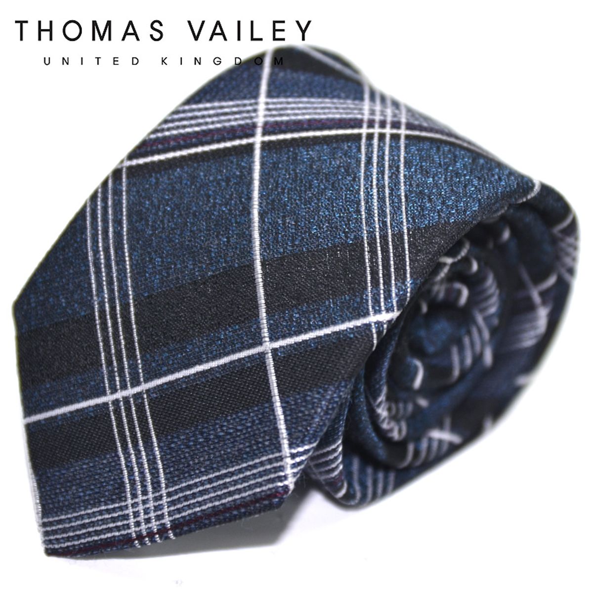 토마스 베일리(THOMAS VAILEY) 실크넥타이-베른 네이비 7.5cm