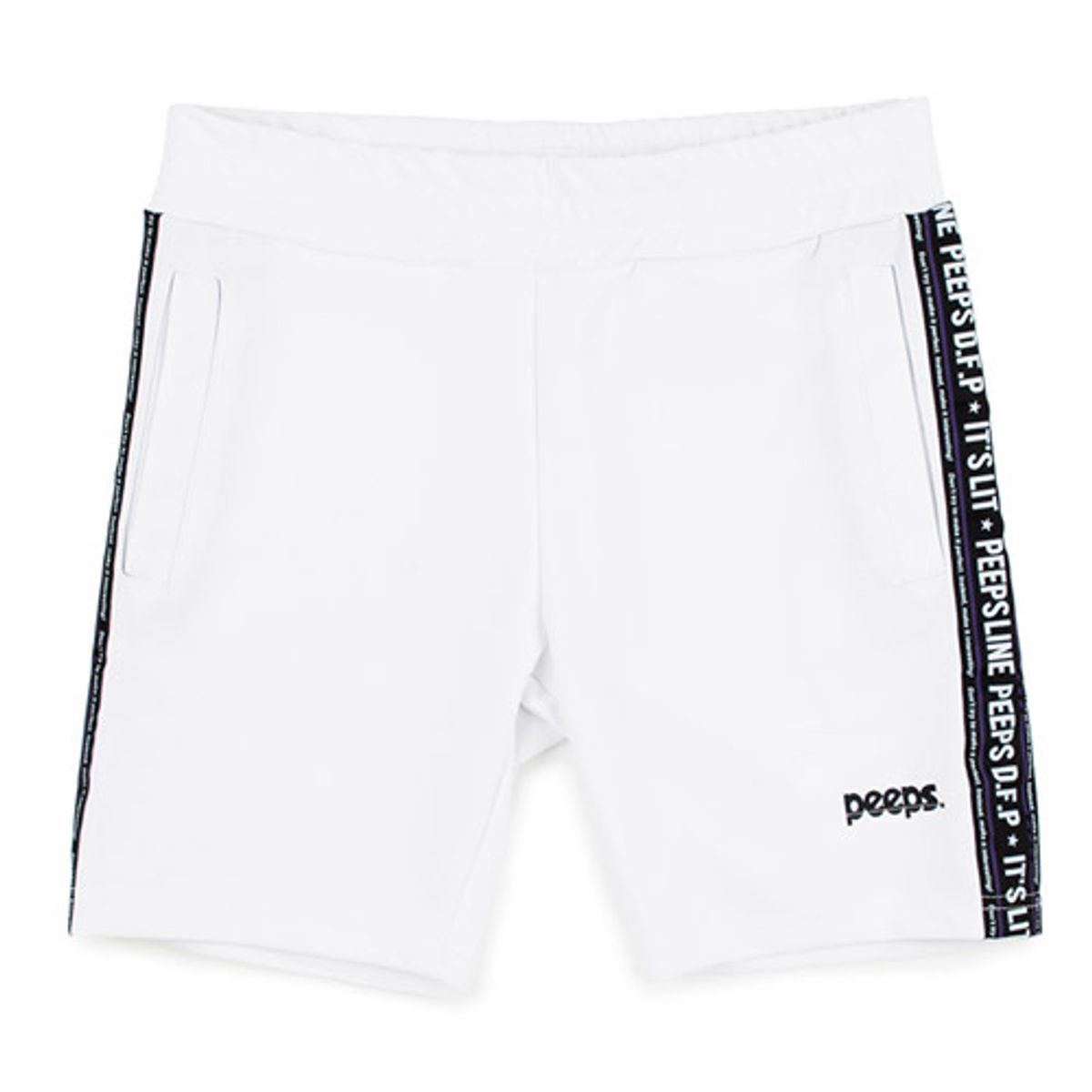 핍스(PEEPS) P line half pants(white)