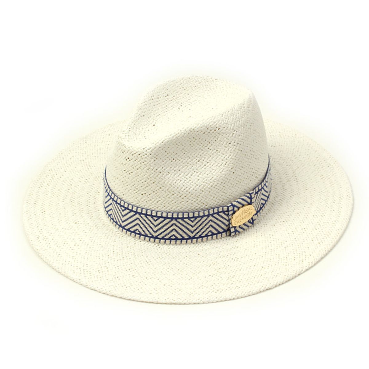 유니버셜 케미스트리(UNIVERSAL CHEMISTRY) Blue Mono Line Swing White Fedora 여름페도라