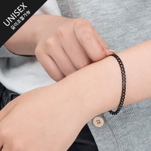 써지컬스틸 블랙 납작체인 팔찌  / GHMB-122