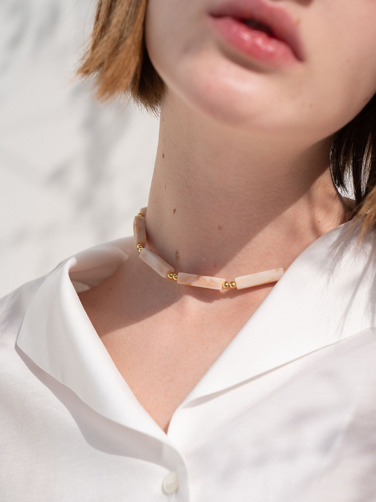삿치(SATTCHI) MARBLE  CHOKER 2 color
