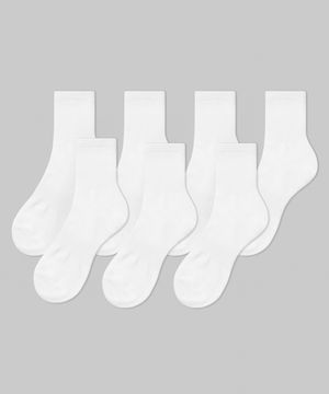 라이트웨이트 미들 삭스 7팩 [화이트]