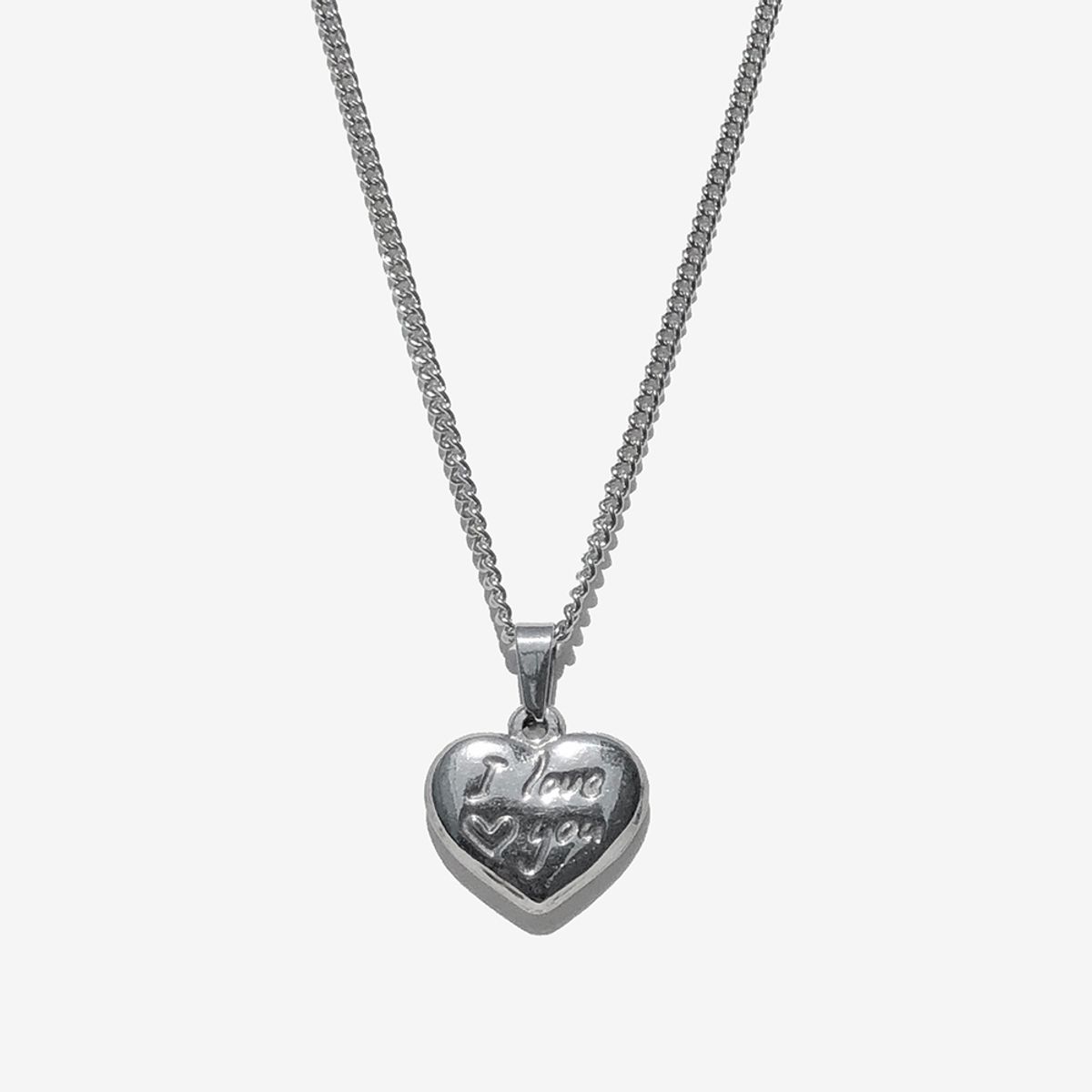 러쉬오프(RUSH OFF) Surgical Steel I LOVE YOU Pendant Chain Necklace  / 아이 러브유 체인 목걸이