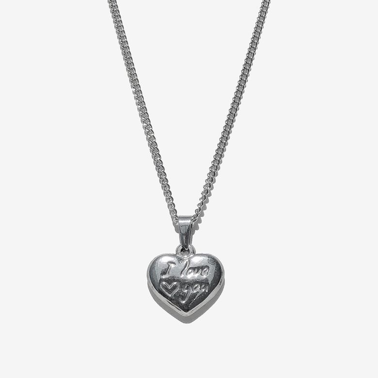 [19ALL] Surgical Steel I LOVE YOU Pendant Chain Necklace  / 아이 러브유 체인 목걸이