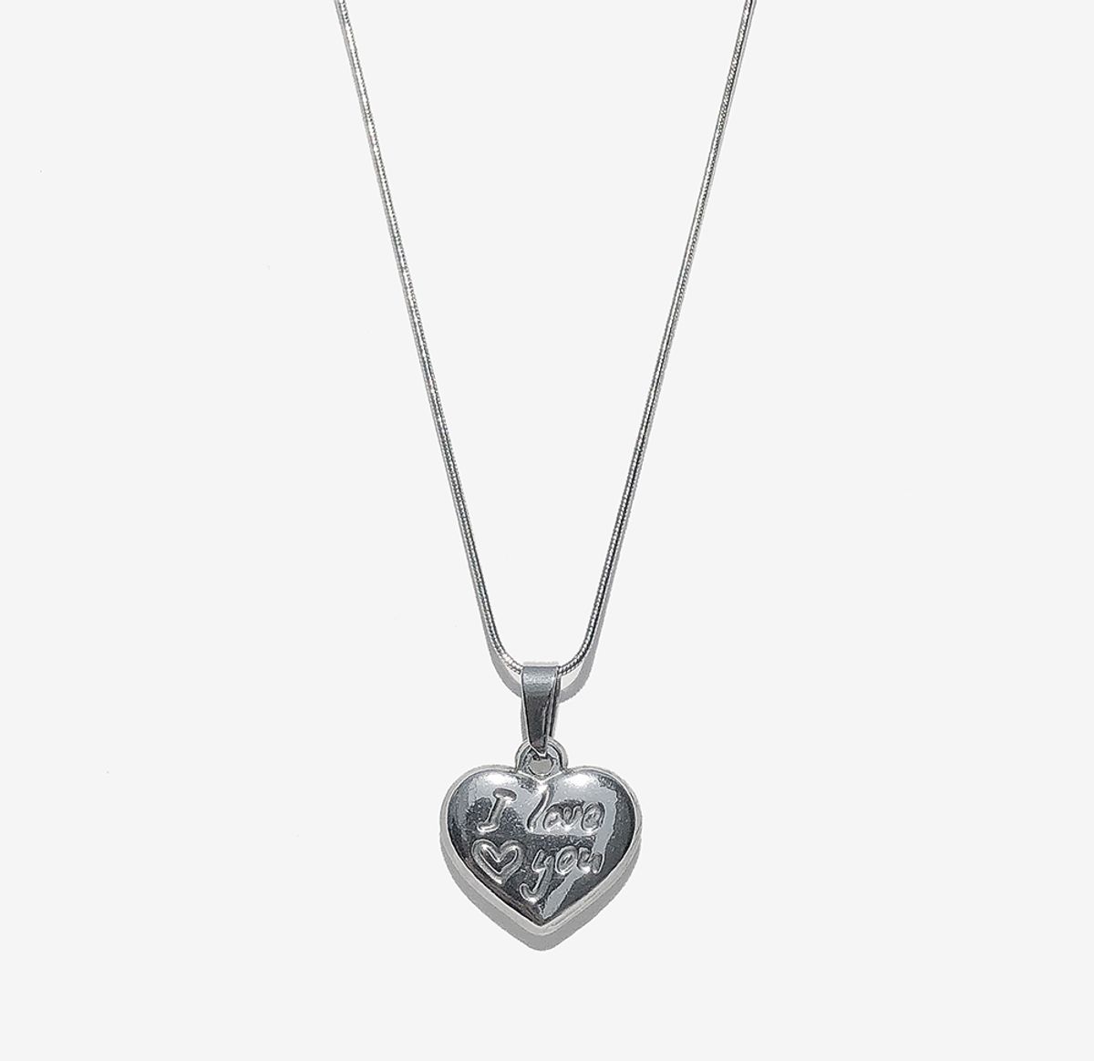 러쉬오프(RUSH OFF) Surgical Steel I LOVE YOU Pendant Snake Chain Necklace  / 아이 러브유 뱀줄 체인 목걸이