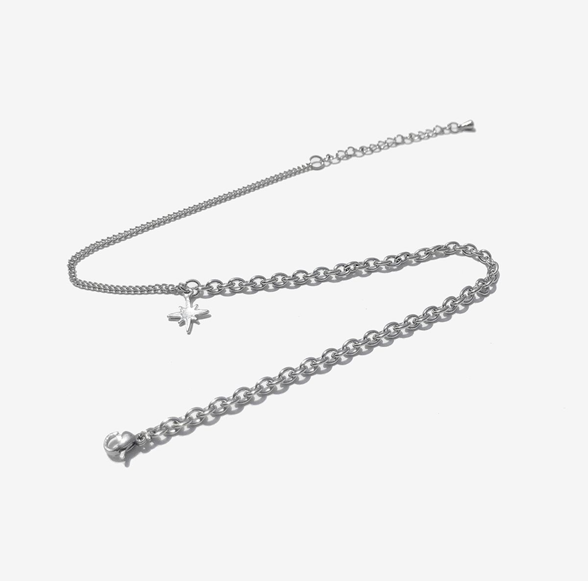 러쉬오프(RUSH OFF) Surgical Steel Star Over Chain Bracelet / 스타 오버체인 팔찌