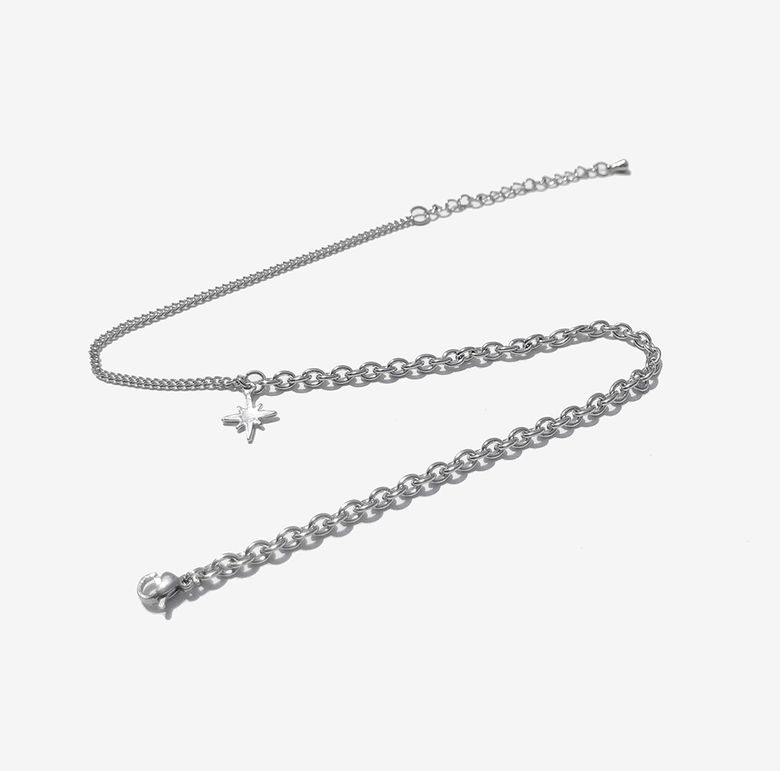 [19ALL] Surgical Steel Star Over Chain Bracelet / 스타 오버체인 팔찌