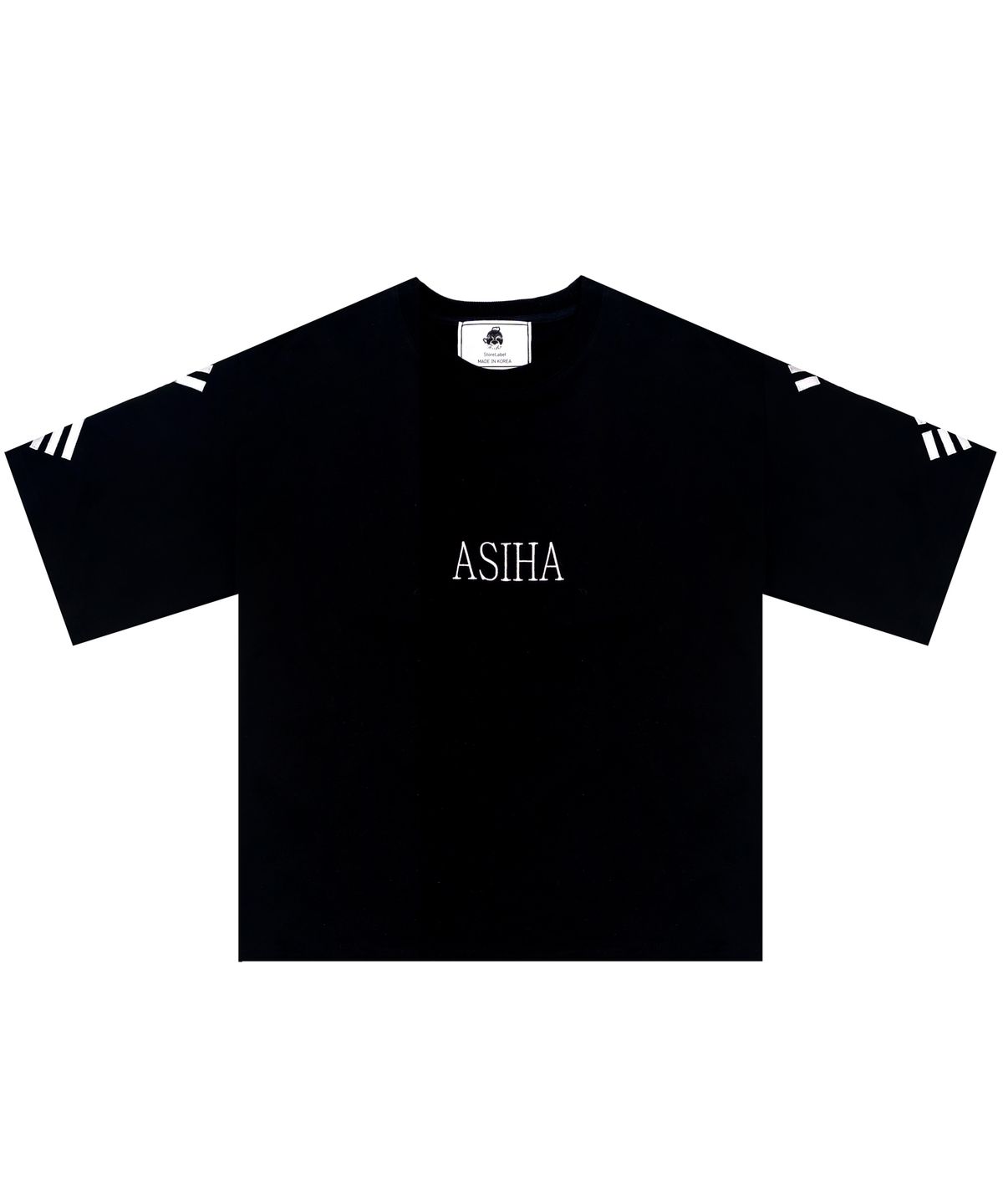 아시하(ASIHA) M [S/S] Geon Gon Gam Yi 1/2 T-shirts Black