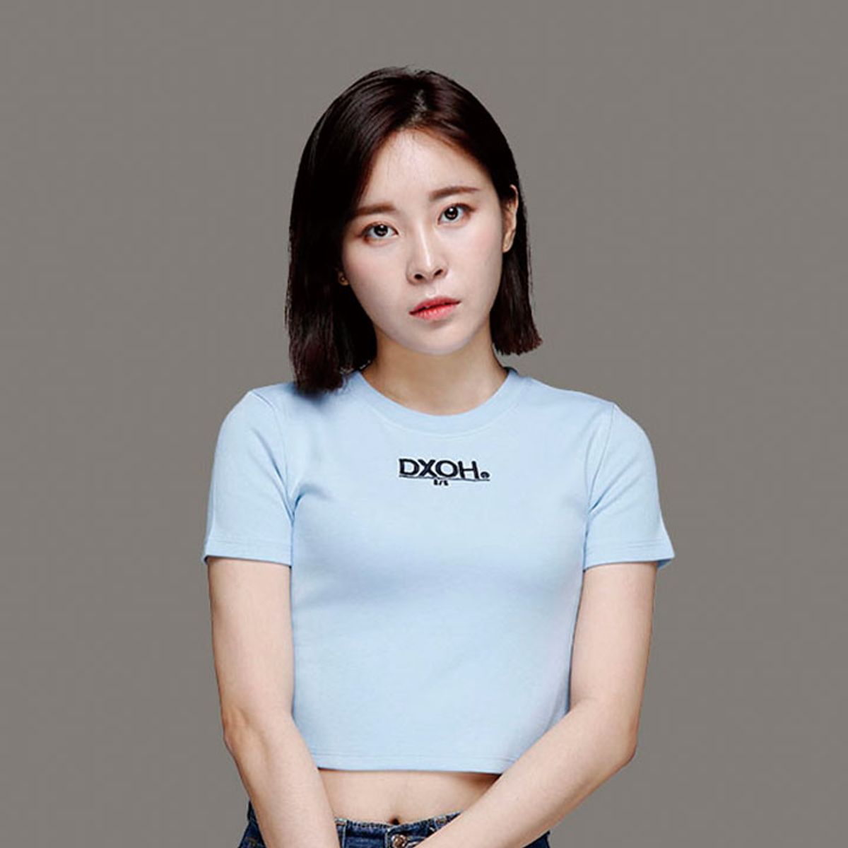 디쏘에이치(D.XO.H) ss 로고 크롭 [ 스카이블루 ]