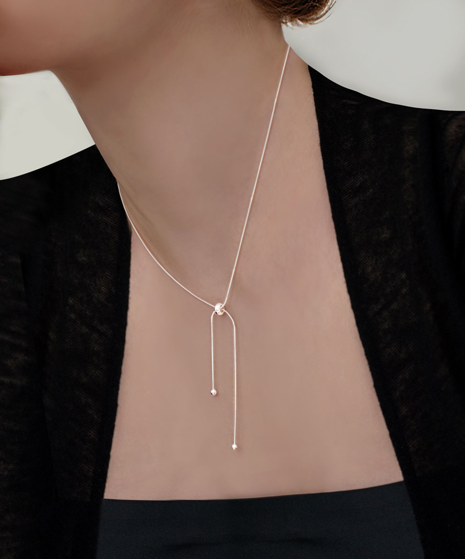 TOU☆[Silver925] 177 Tie A Knot Necklace round ball TOU☆[Silver925] 177 Tie A Knot Necklace round ball