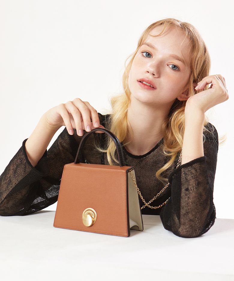 LOMEL MINI leather handle crossbody shoulder bag