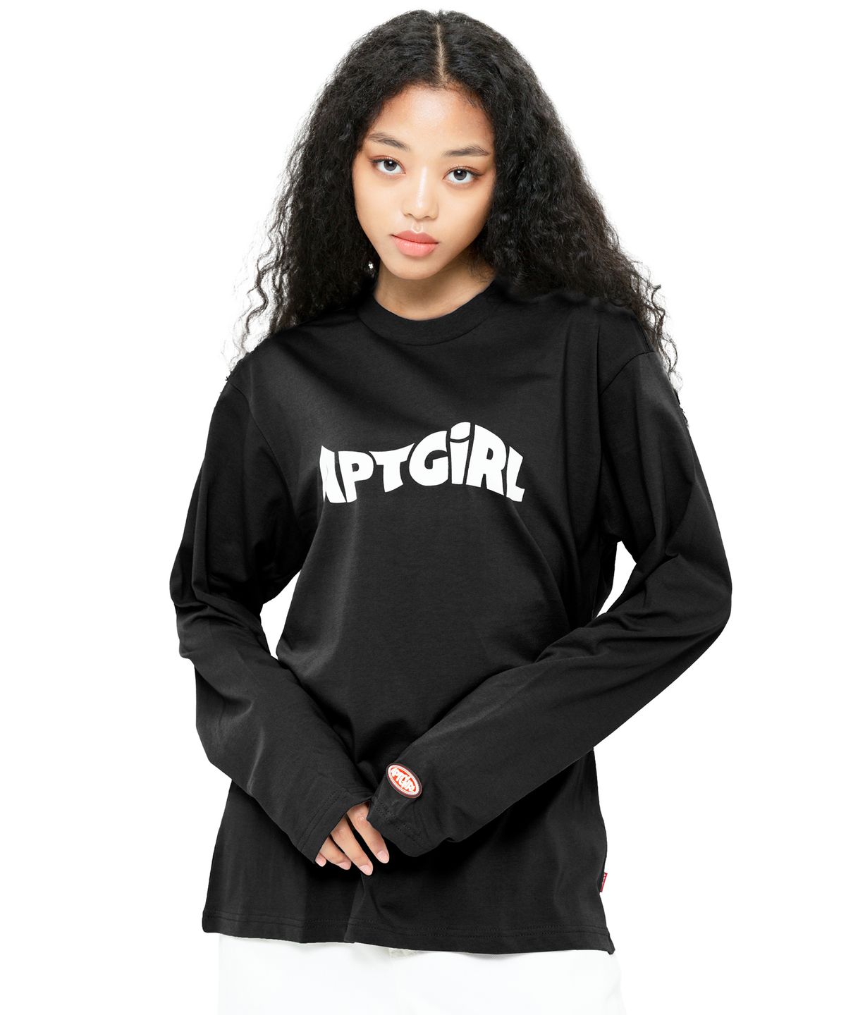 아파트먼트(APARTMENT) (W) PURE LOGOS LONG SLEEVE - BLACK