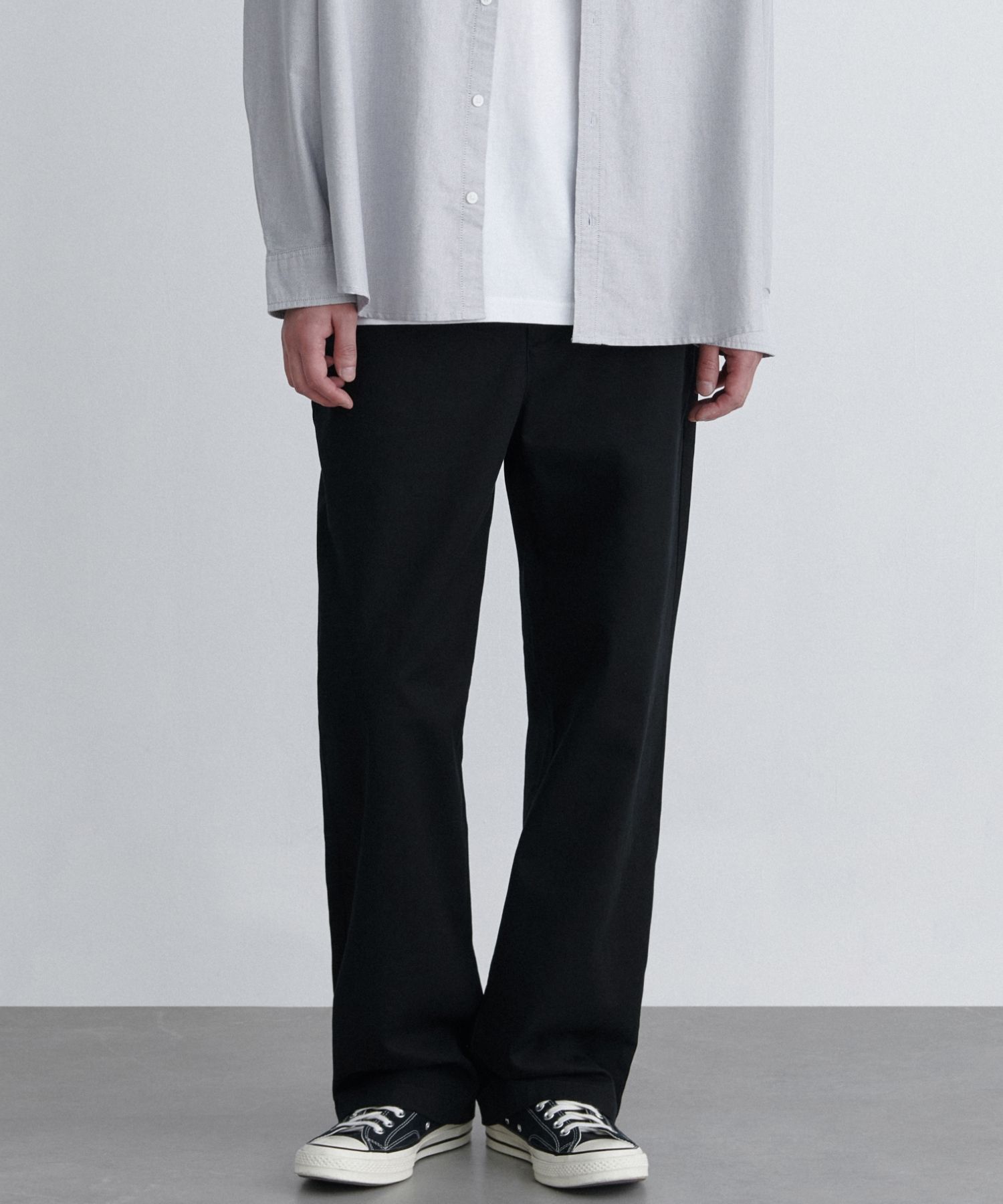 MUSINSA | MUSINSA STANDARD WIDE CHINO PANTS [BLACK]