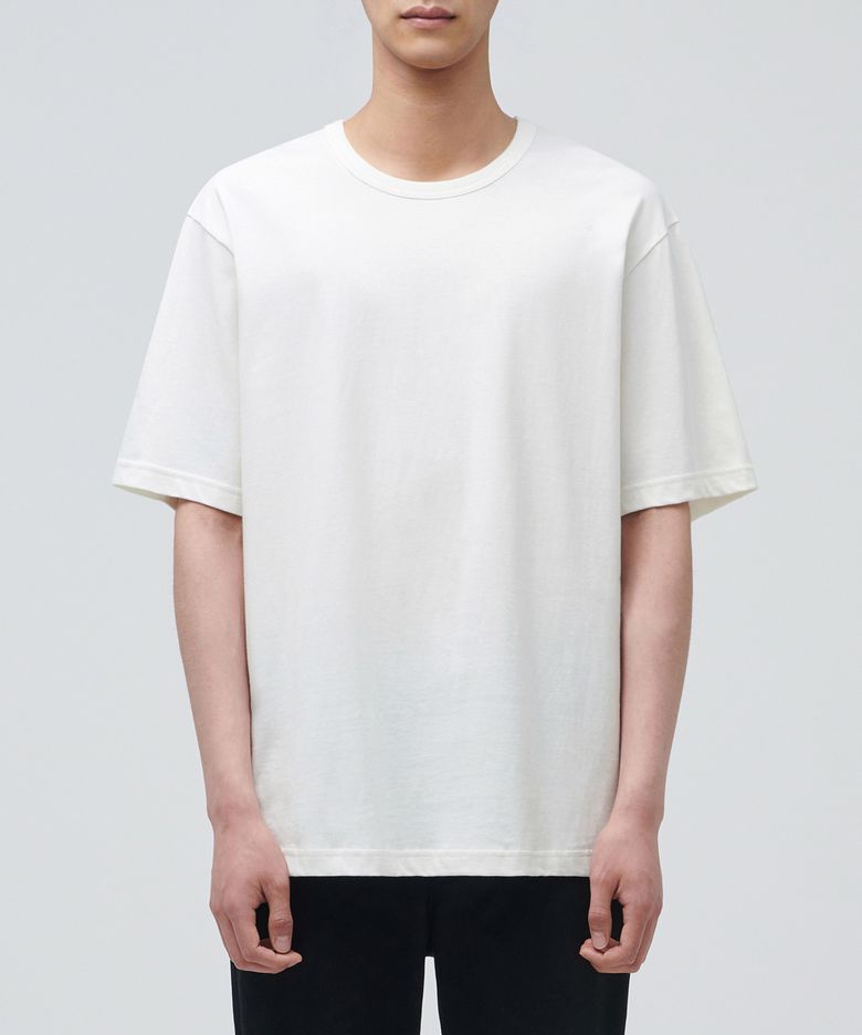 릴렉스 핏 크루 넥 티셔츠 [크림]