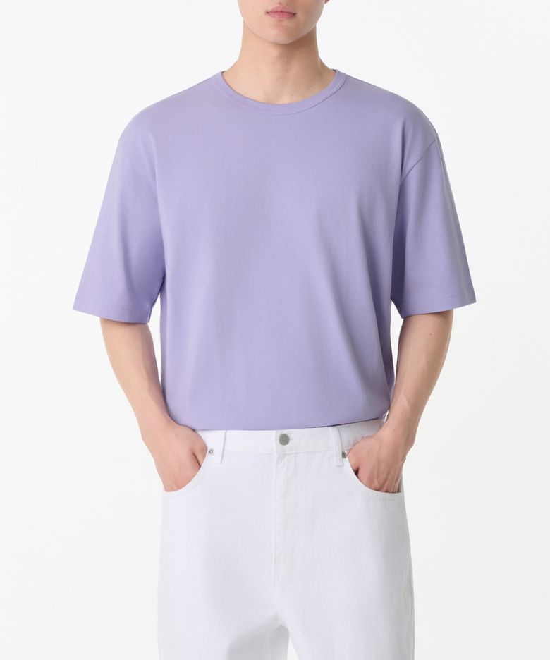 릴렉스 핏 크루 넥 티셔츠 [라벤더]