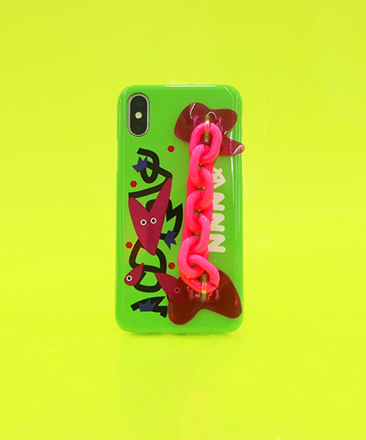 세컨드유니크네임(SECOND UNIQUE NAME) SUN CASE NEON CHAIN YELLOW GREEN