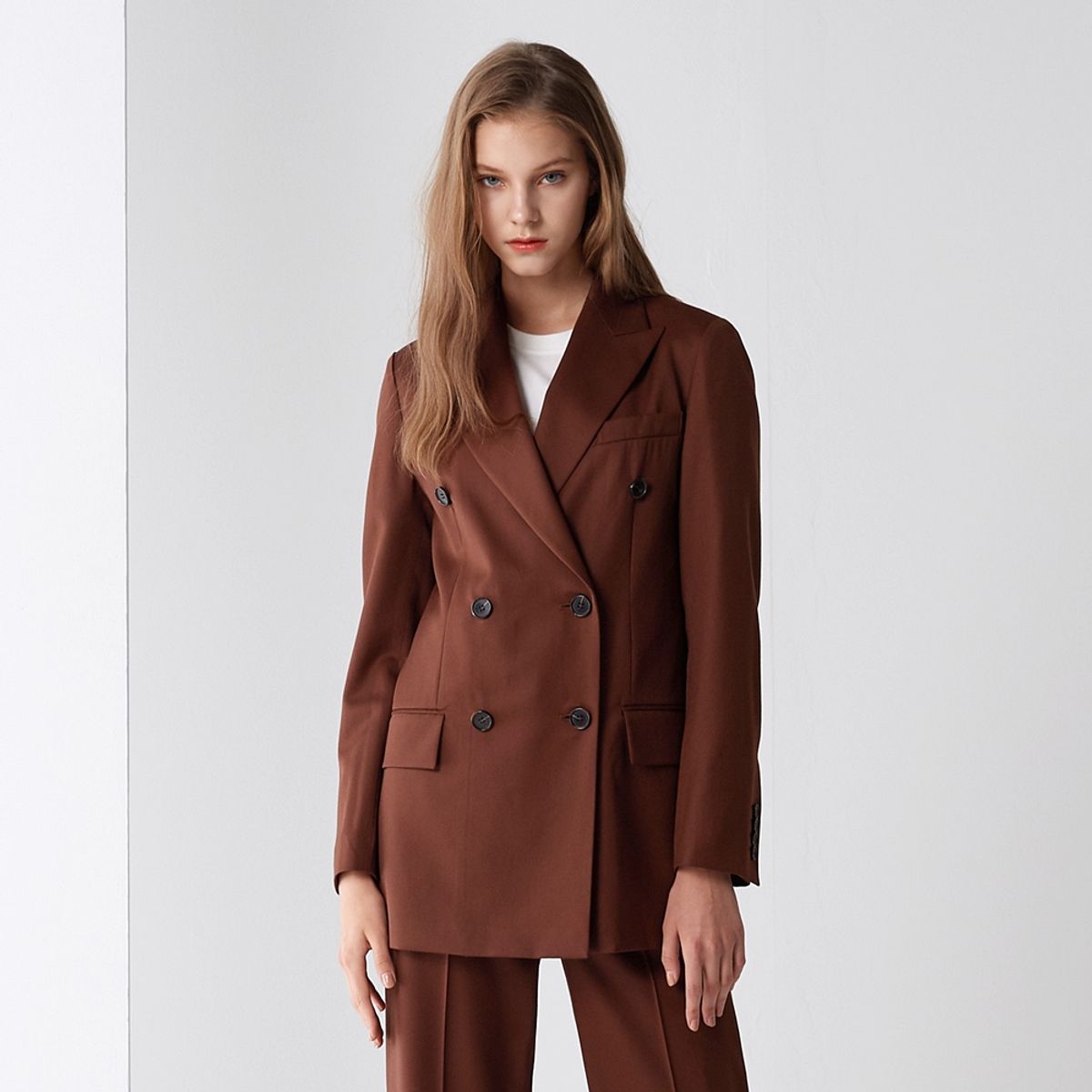 핀블랙(PINBLACK) DOUBLE SET-UP JACKET BROWN