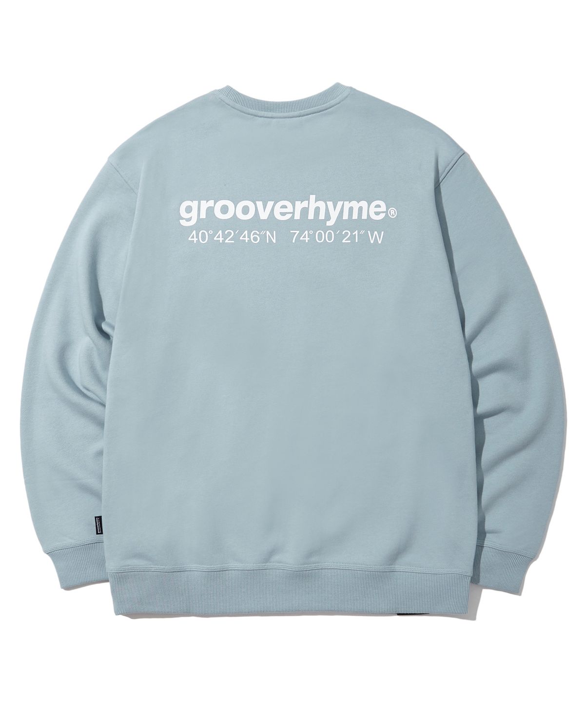 그루브라임(GROOVE RHYME) 유니)C100 3단쭈리 - LOCATION 맨투맨(세미오버핏)(라이트블루)[LRARCTM702M]