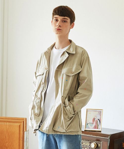 MUSINSA | MIDNIGHT MOVE [unisex] art short jacket (beige)