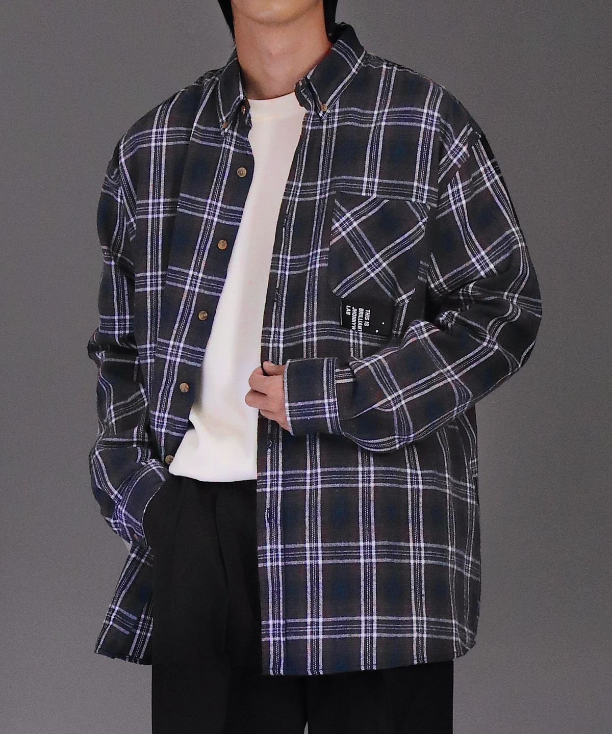 쟈니웨스트(JHONNY WEST) Wooltan Check Shirts (BR.NVY)