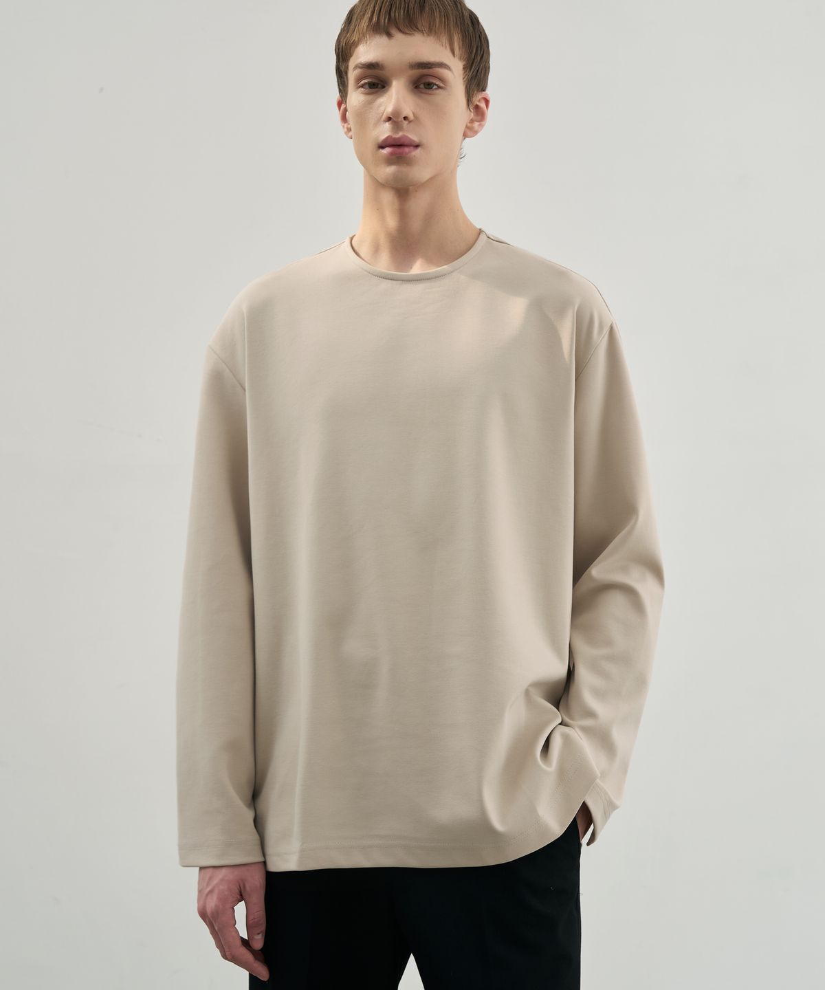 드로우핏(DRAW FIT) 하이 벤트 레이어드 티셔츠 [CREAM]