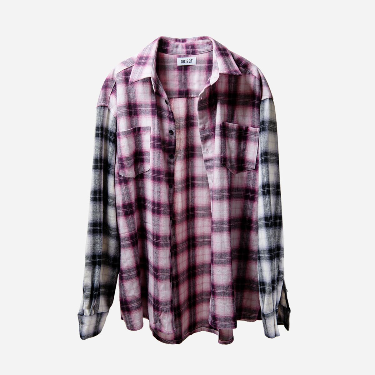 오브젝트(OBJECT) PURPLE FLANNEL SHIRT