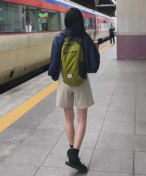 초경량 포켓 폴딩 백팩 24L - 애플그린