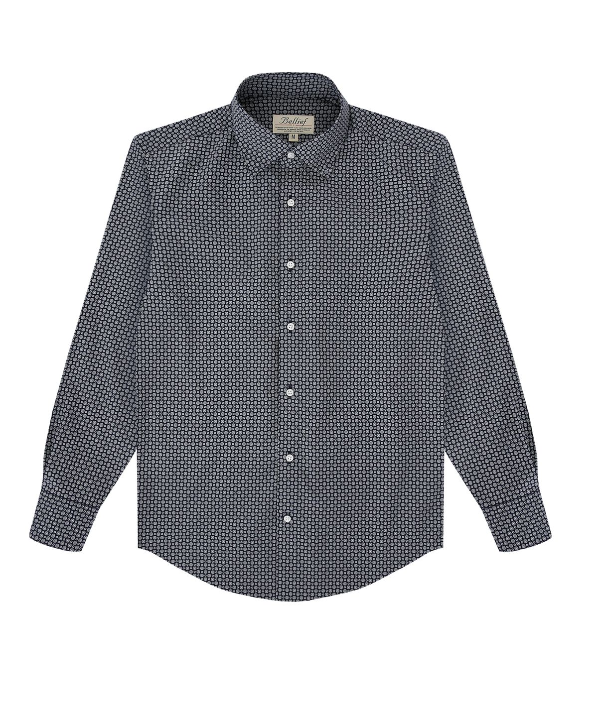 벨리프(BELLIEF) Navy dot print classic shirt (Navy)