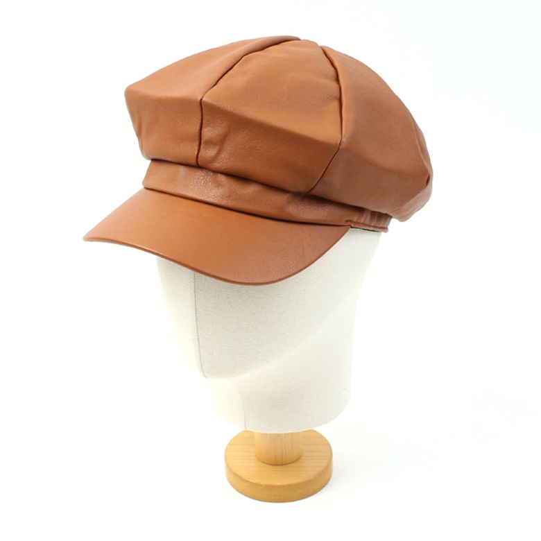 Leather Brown Newsboy Cap 가죽 뉴스보이캡